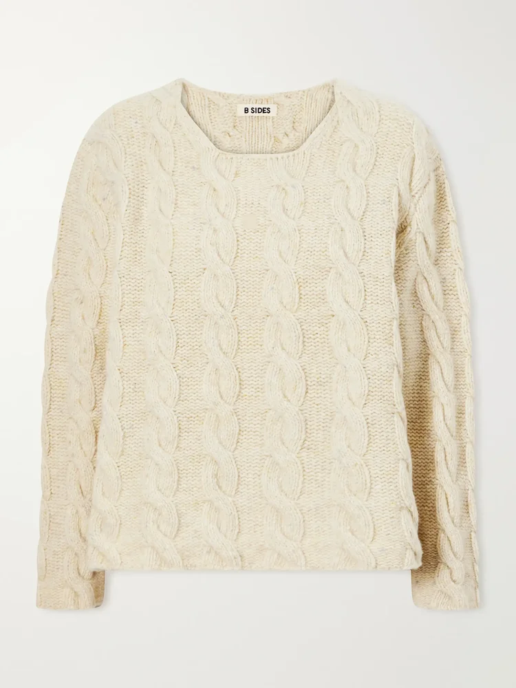 Cable-knit wool sweater