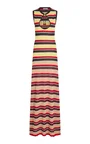 Striped Keyhole Maxi Dress