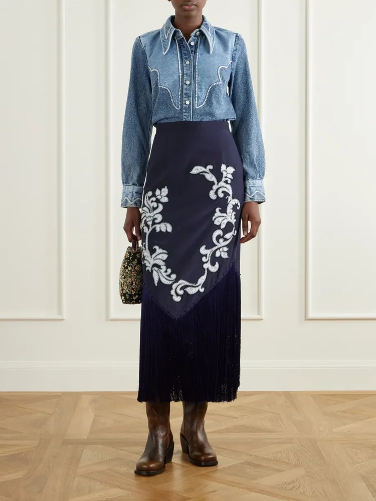 Jesse embroidered denim shirt