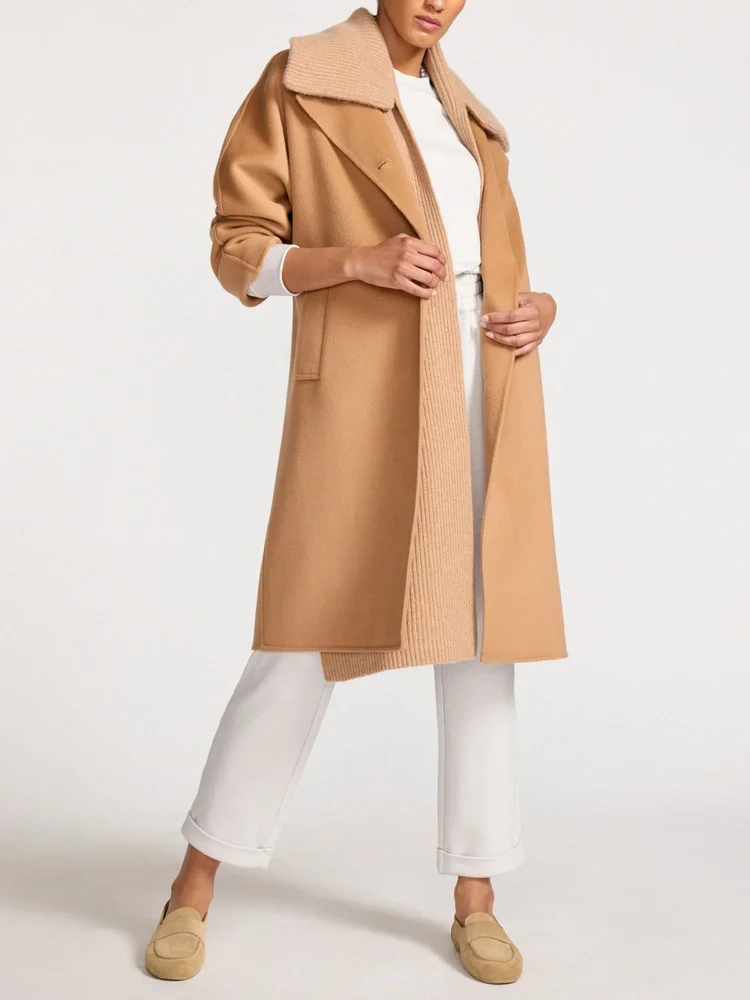 Women's Collared Scarf in Camel Mélange | Brochu Walker