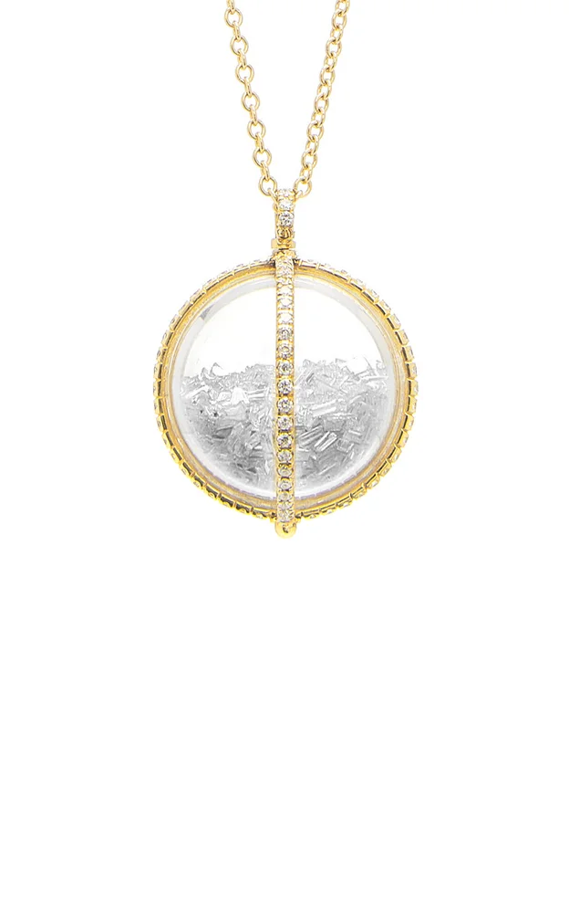 Globe 18K Yellow Gold Diamond Shaker Necklace