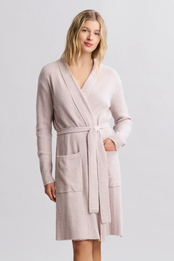 CozyChic Lite Ribbed Robe, Faded Rose Pearl