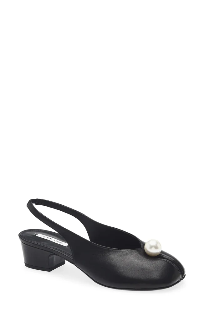 Faux Pearl Slingback Tabi Pump