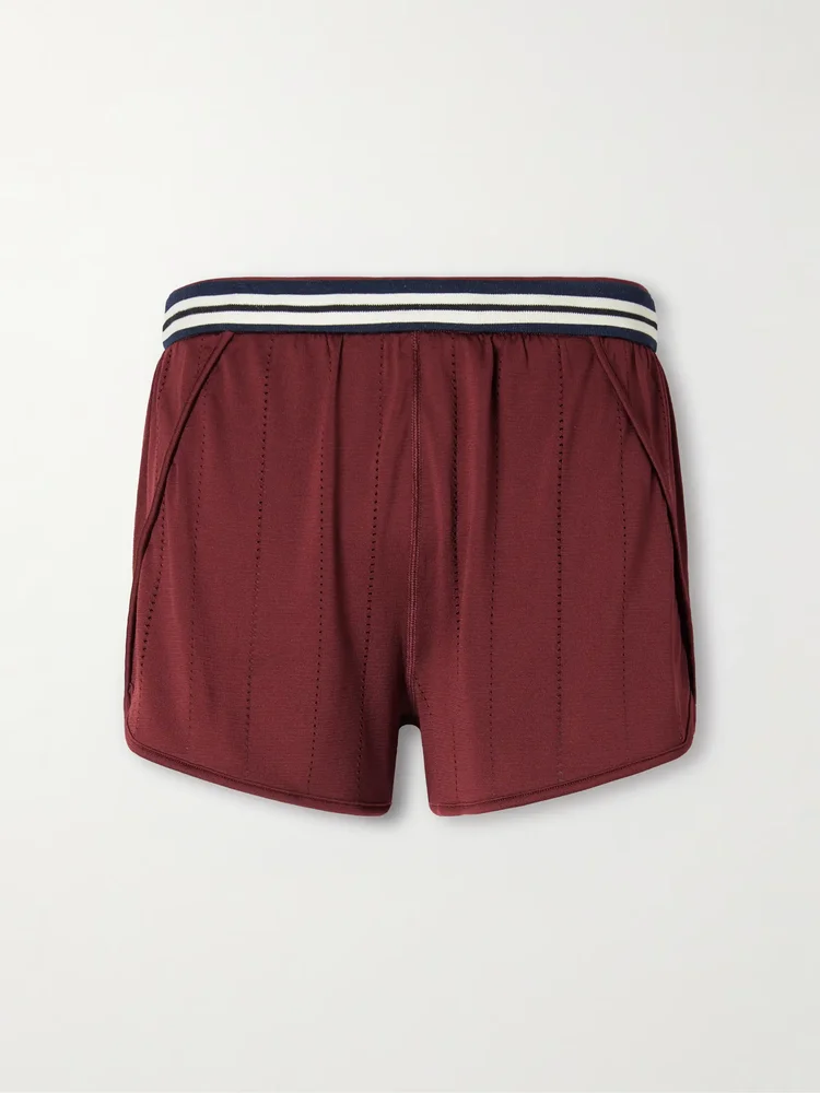 Seamless Stripe 3" stretch open-knit running shorts