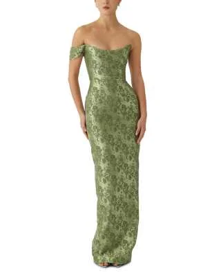 Jackson Cotton Blend Brocade Gown