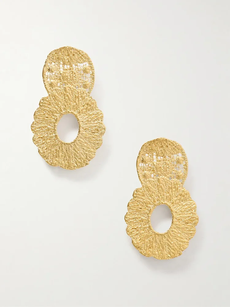 Amaryllis gold-plated earrings