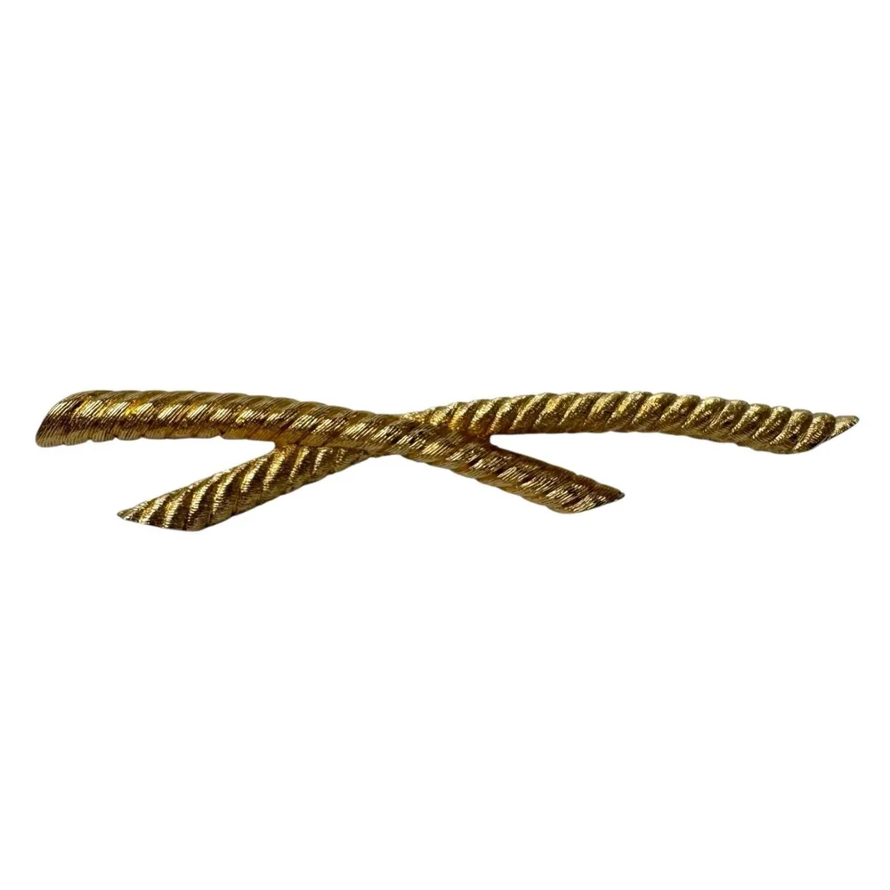 Pre-Owned Vintage Rope Twist Brooch Gold and Metal