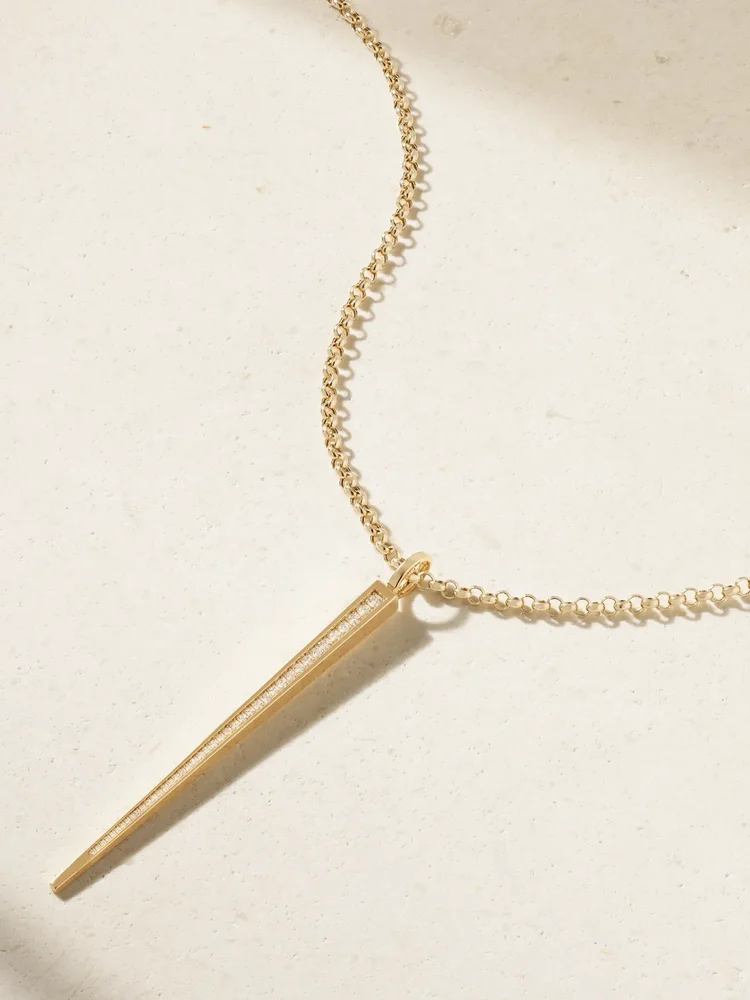 Sticks and Stones 14-karat recycled gold diamond necklace