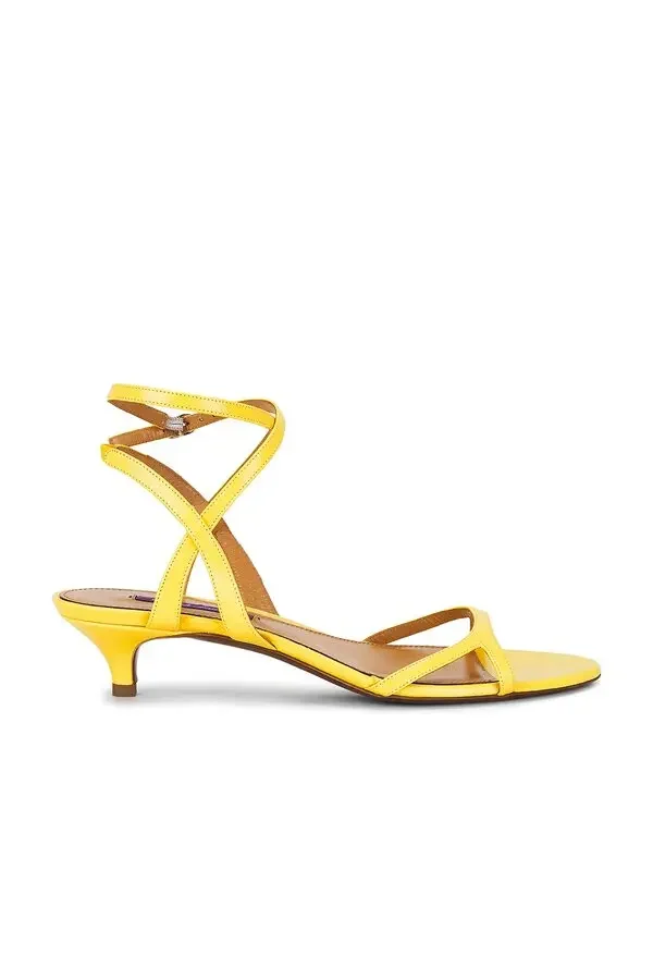 Calfskin Clarke Heeled Sandals - Yellow