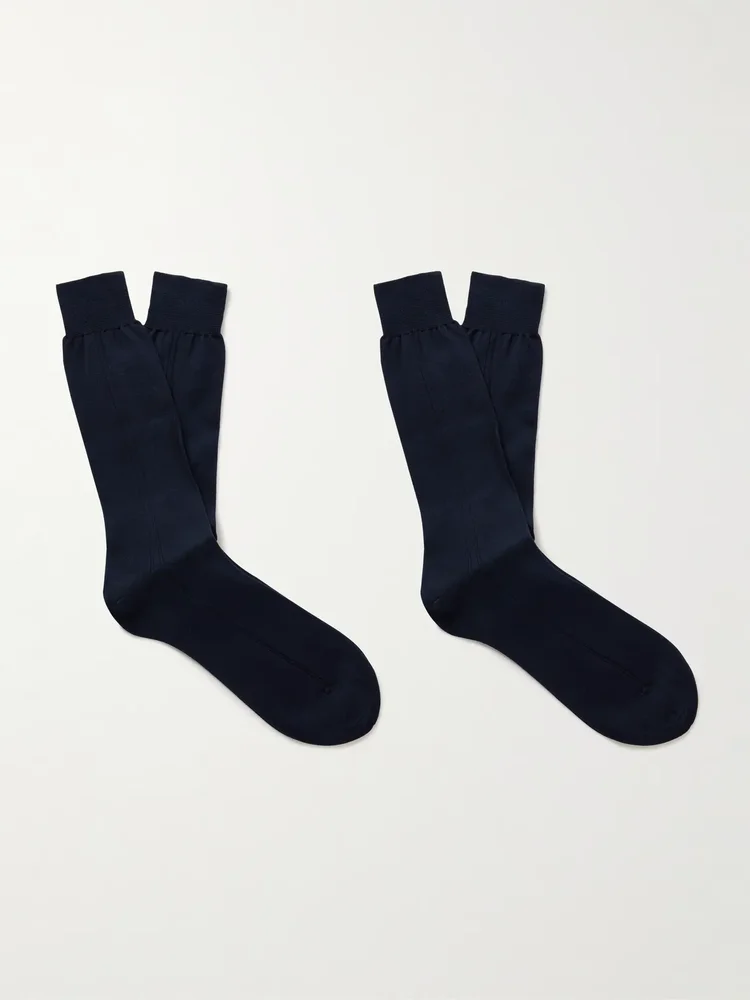 Two-Pack Ribbed Organic Cotton Socks