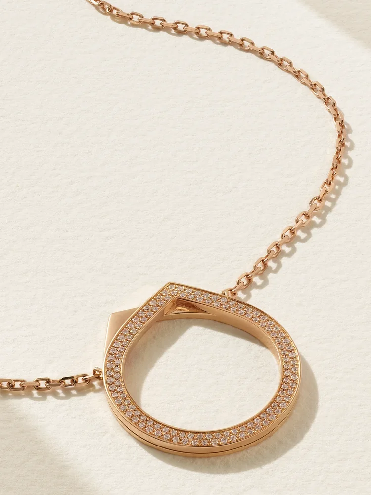 Antifer 14-karat rose gold diamond necklace