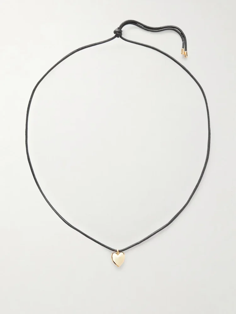 Puffy Heart gold-plated and leather choker