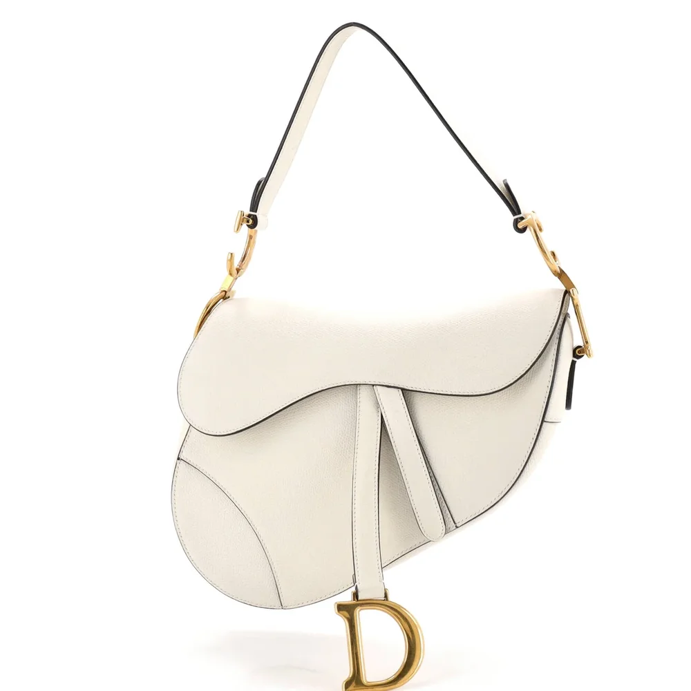 Dior Saddle Handbag Leather Medium, White