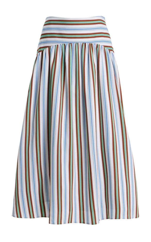 In The Name of Love Striped Midi Skirt