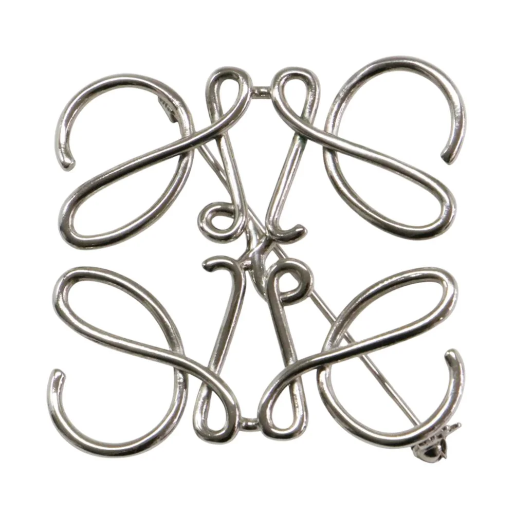 loewe Anagram Brooch Brass Silver