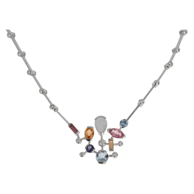 Cartier Meli Melo Multi-Gem & Diamond 18k White Gold Necklace