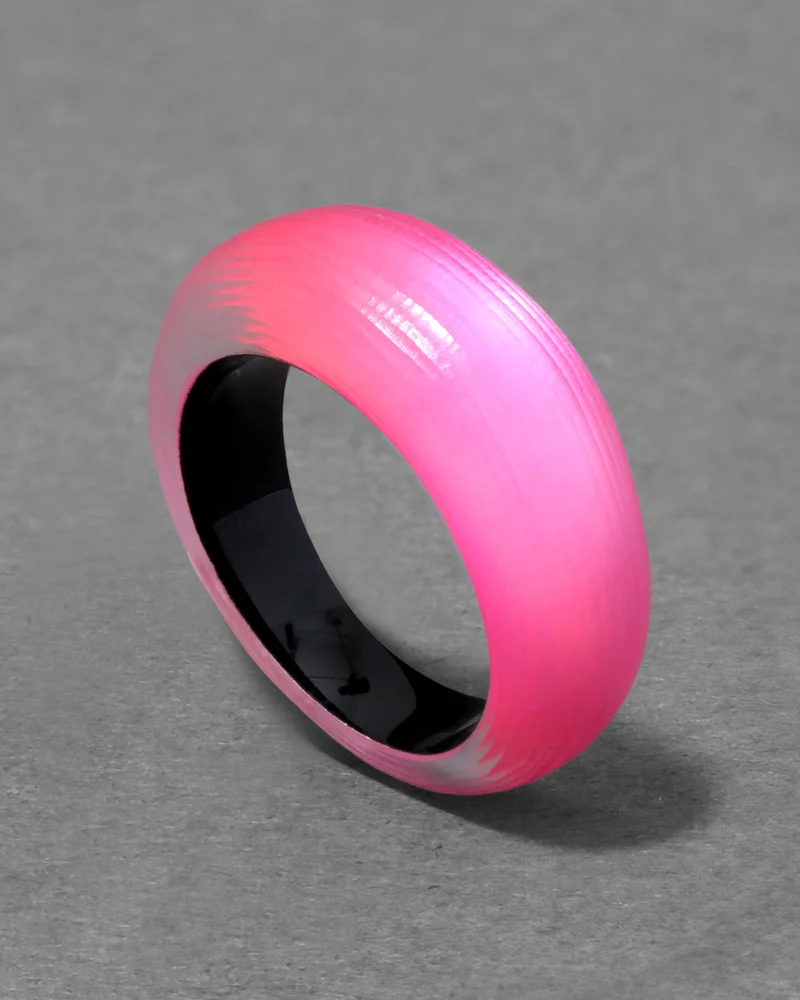 Lucite Tapered Ring- Neon Pink