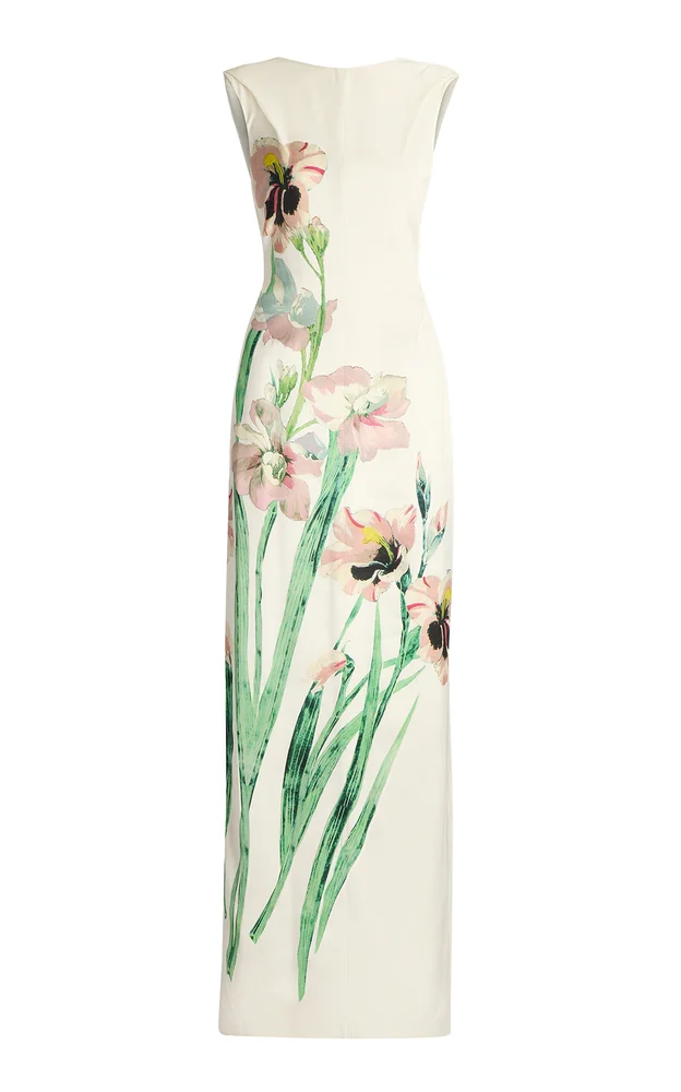 Floral Duchess Satin Gown