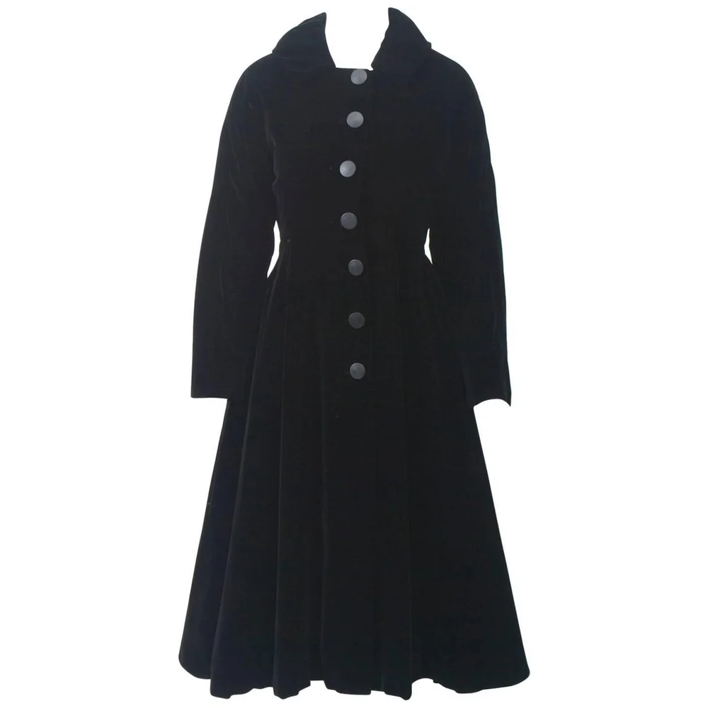 1950s Black Velvet Coat