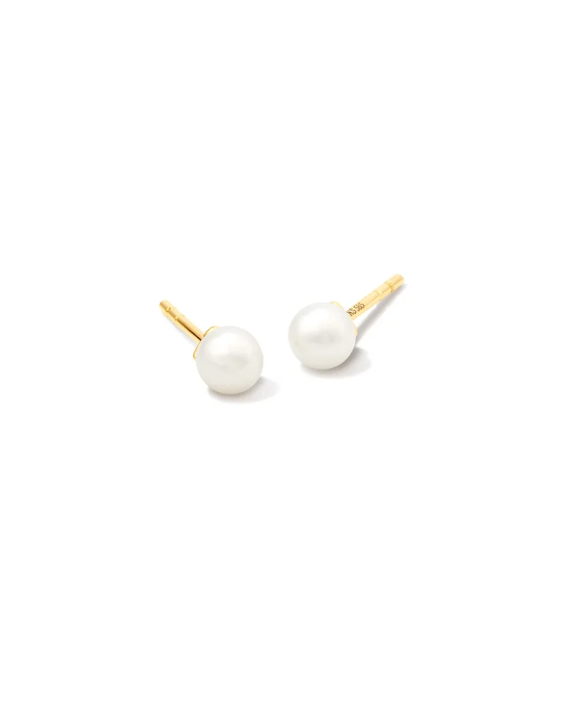 Michelle Pearl 14k Yellow Gold Stud Earrings