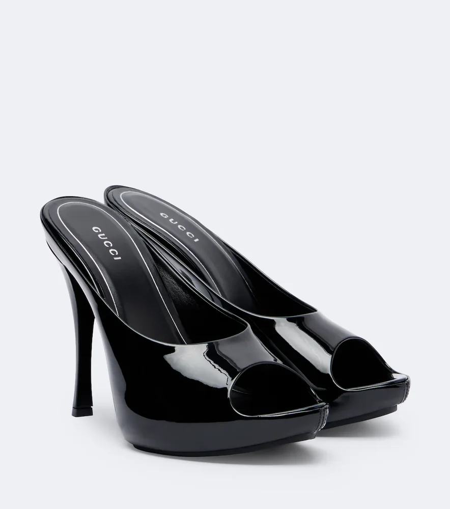 Viv Patent Leather Platform Mules