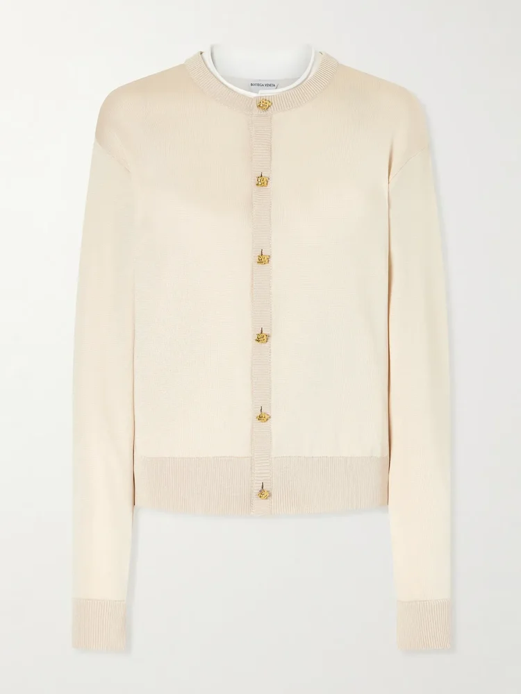 Knitted silk cardigan