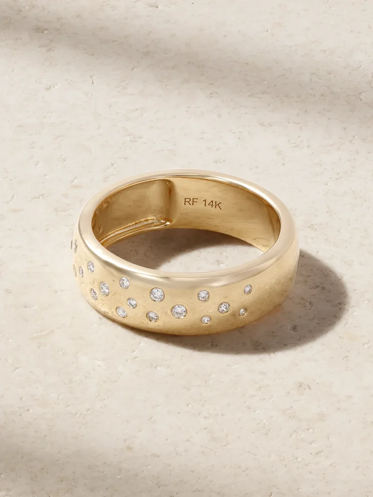 Cigar Constellation 14-karat gold diamond ring