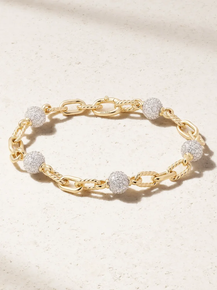 DY Madison® rhodium-plated 18-karat gold diamond bracelet