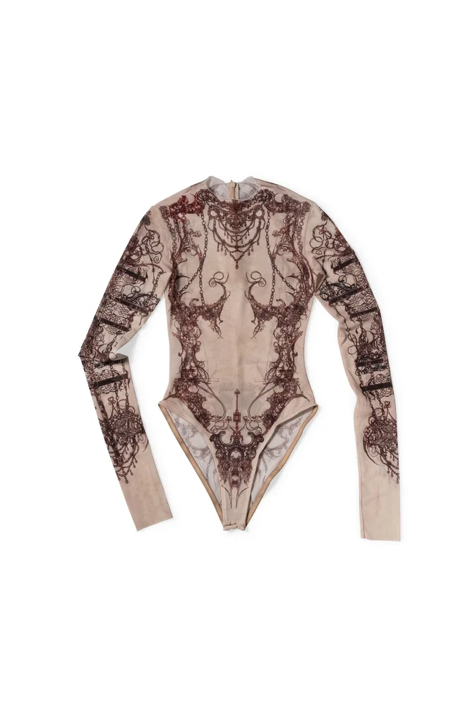 Tattoo print bodysuit