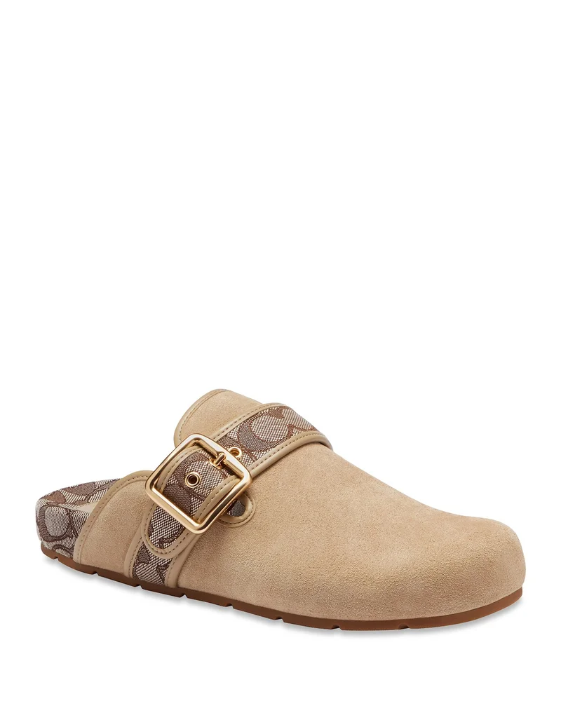 Women's OC Suede Buckled Clogs