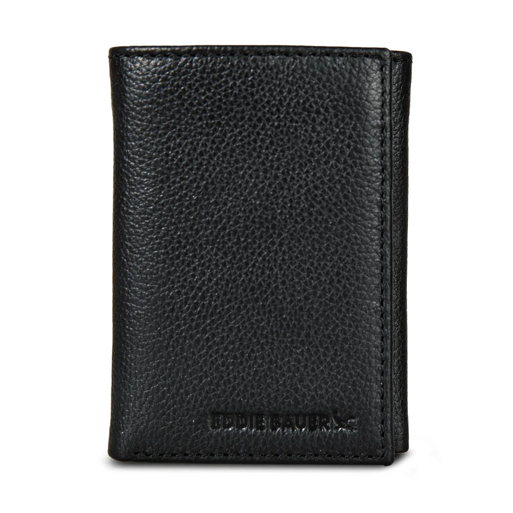 EB Signature Logo Leather Trifold Wallet
