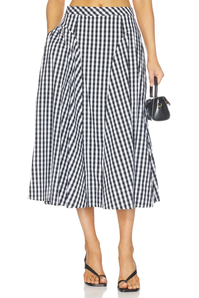 Robin Gingham Midi Skirt