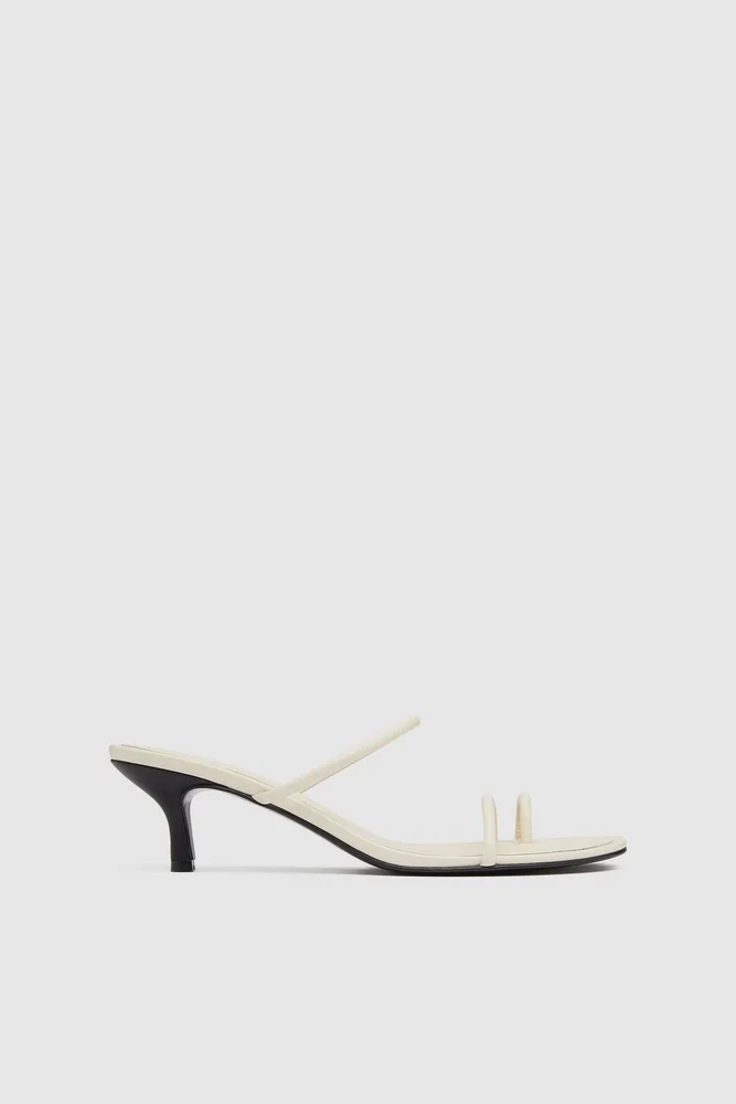 Minimal Strap Heel - Ecru