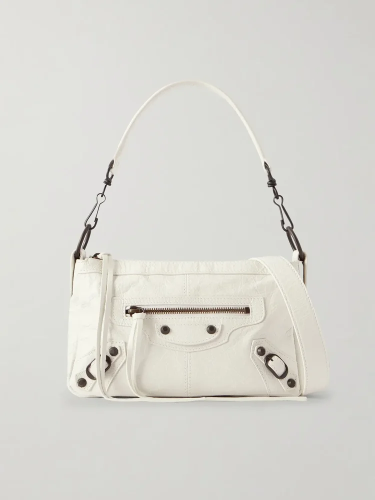 Balenciaga Le City Moto mini crinkled-leather shoulder bag