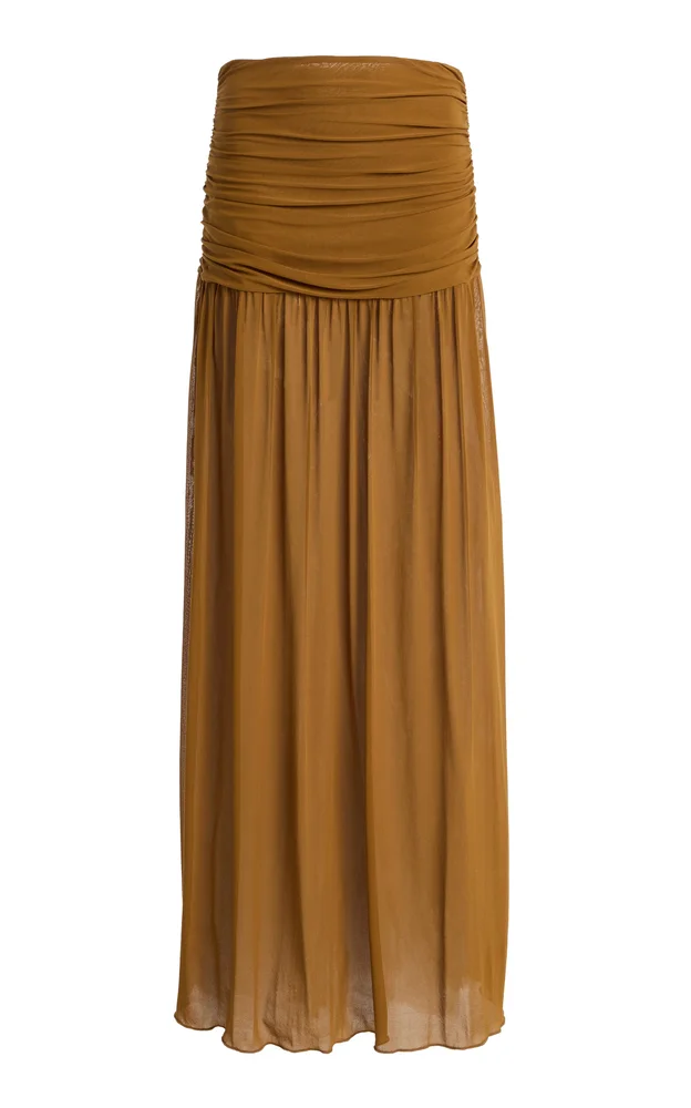 Nova Ruched Jersey Maxi Skirt