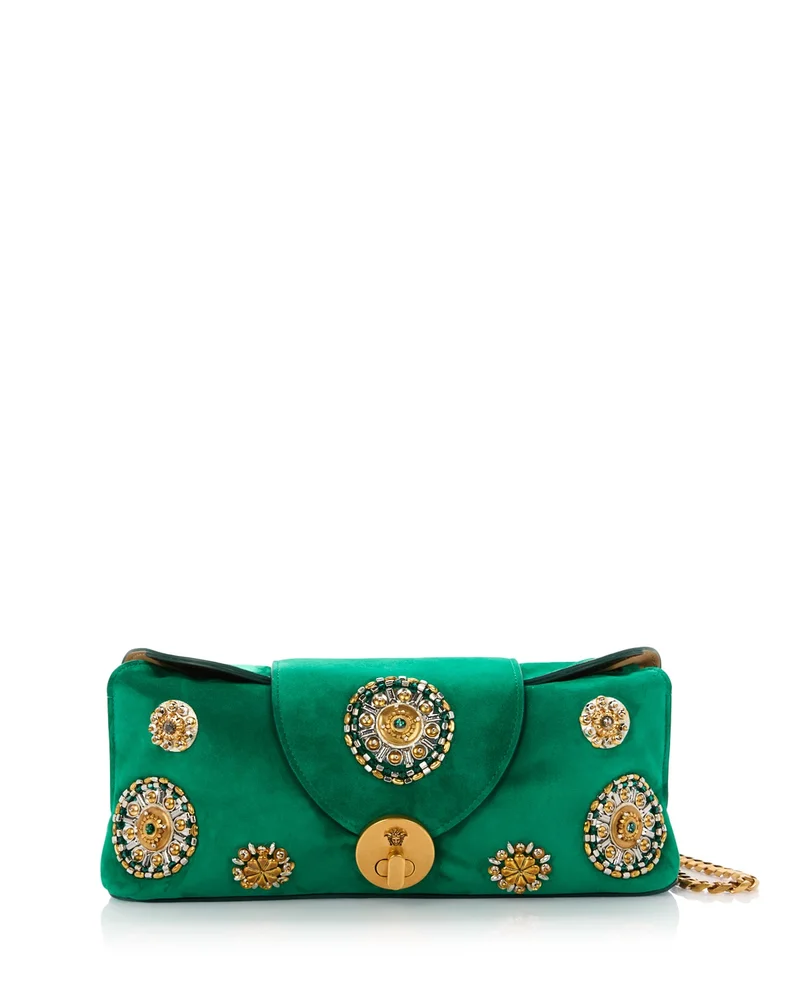 Small Embellished Suede Clutch