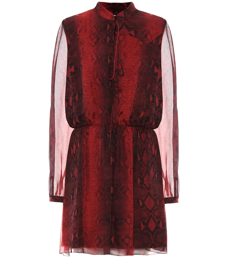 Printed silk minidress