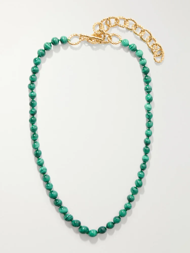 Grace gold-plated malachite necklace