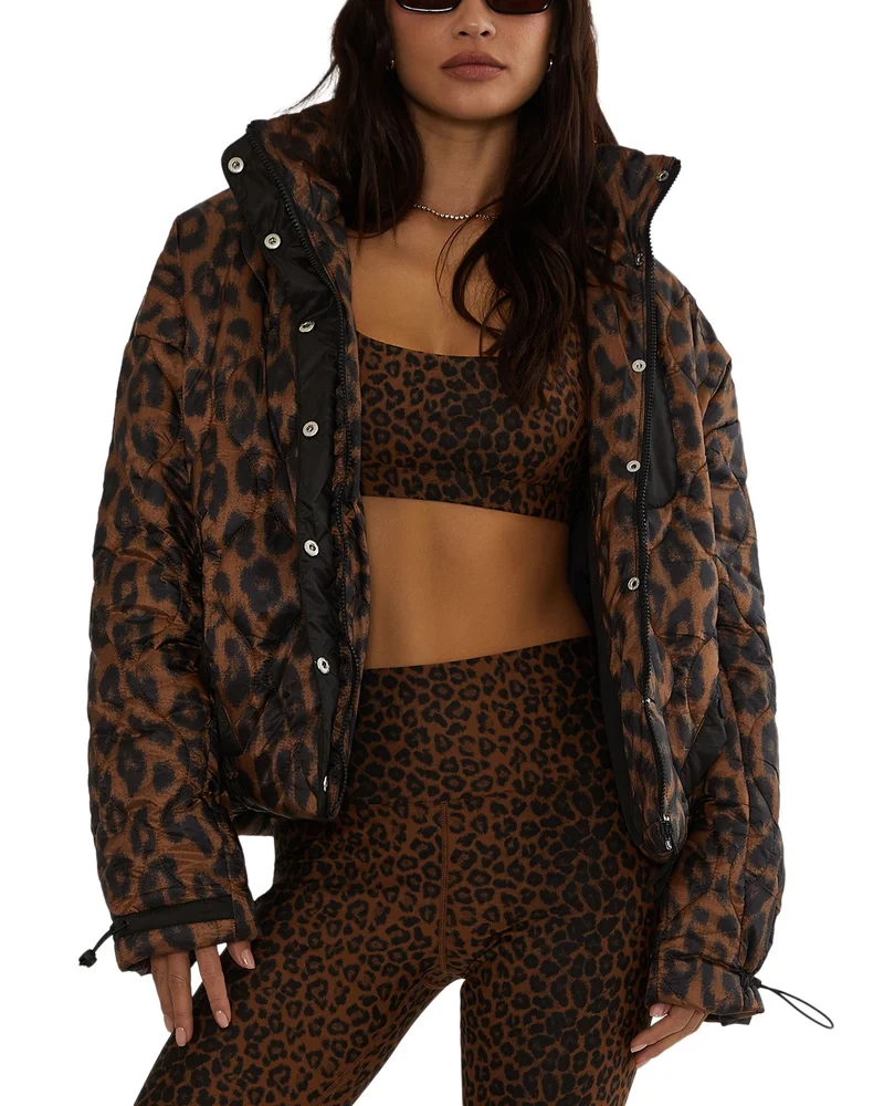Harvie Quilted Leopard Print Jacket