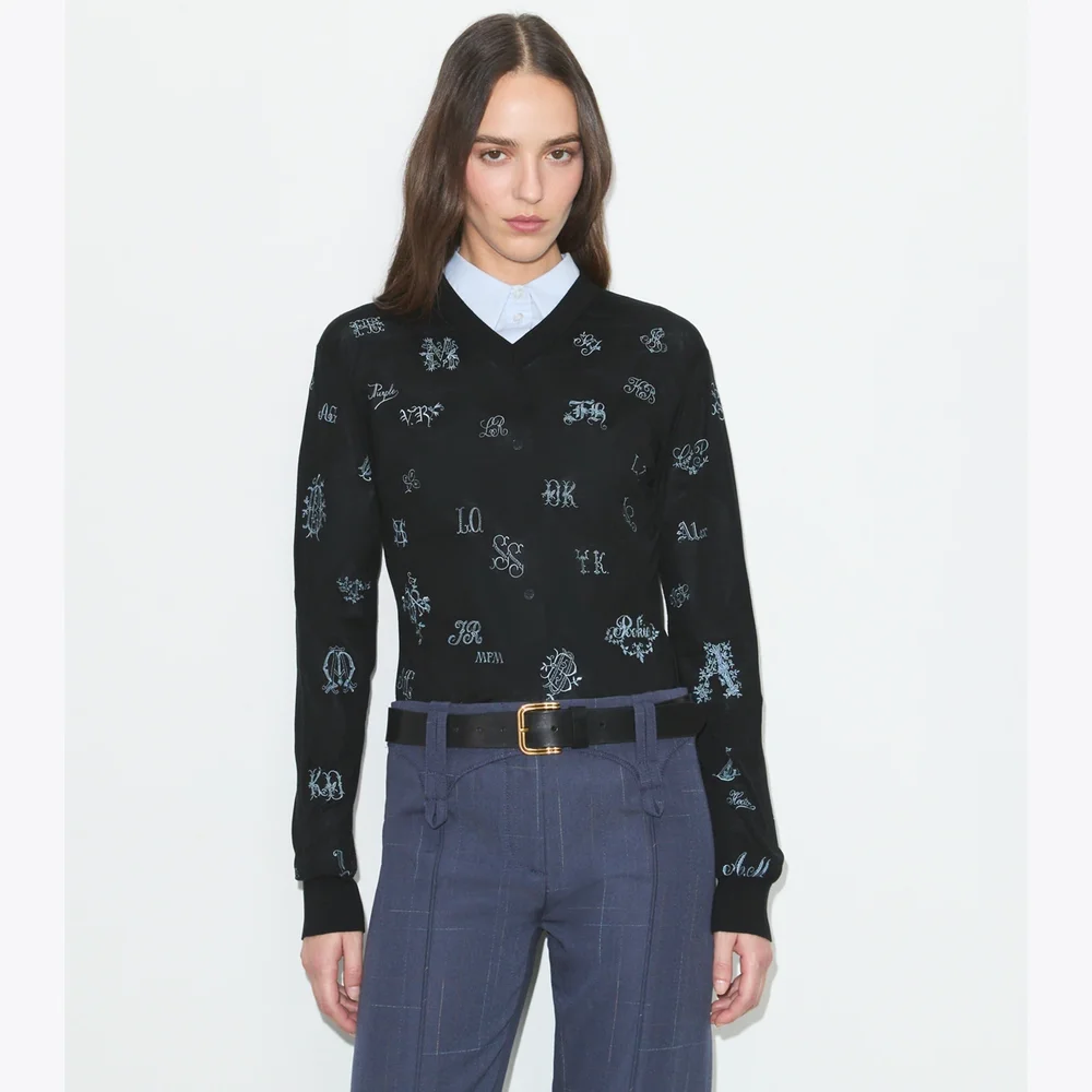 Embroidered Silk Sweater