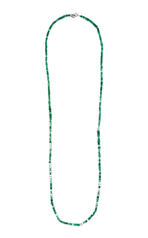Ines Agate and Pearl Necklace