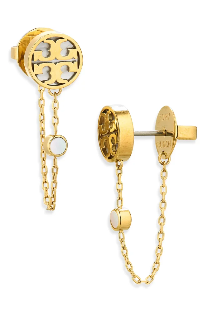Icon Mother-of-Pearl Chain Linear Earrings
