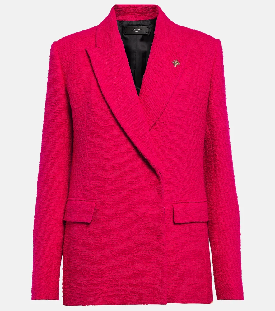 Double-breasted bouclé blazer