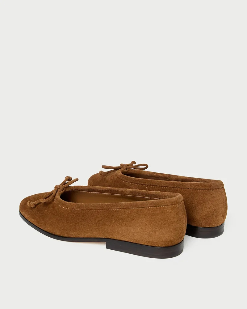 Noelle Suede Ballet Flat in Cacao