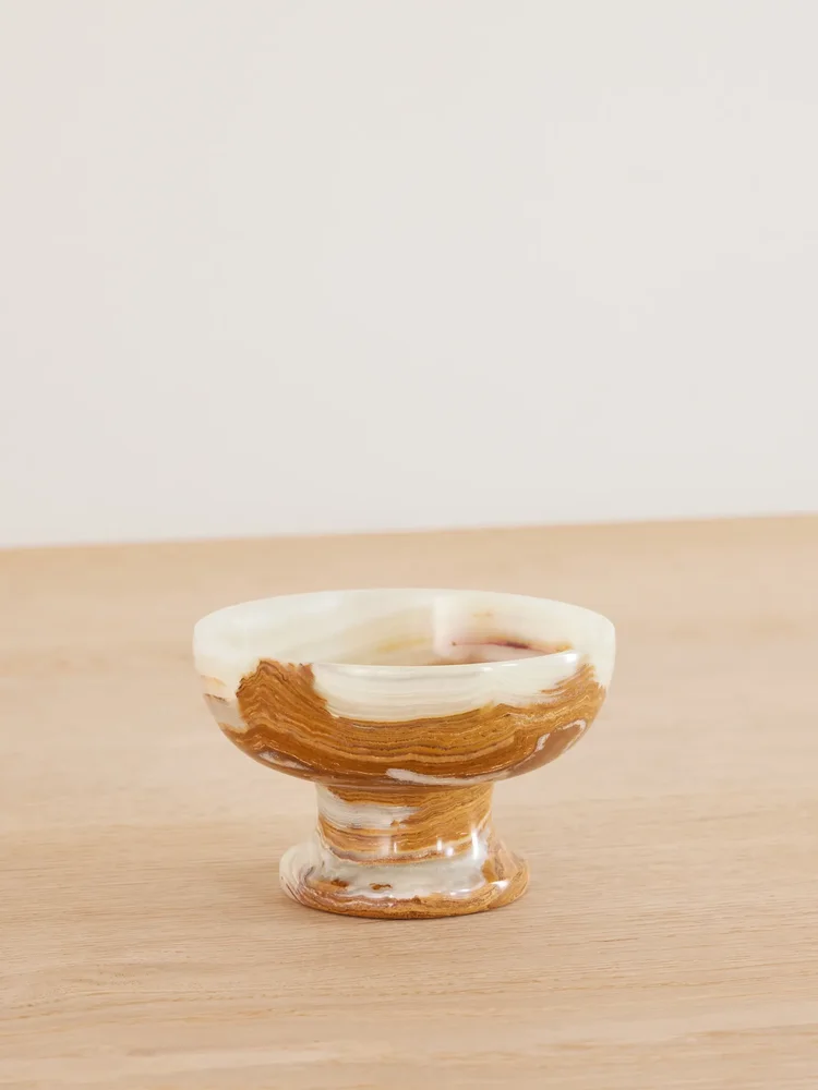 Fluted onyx bowl