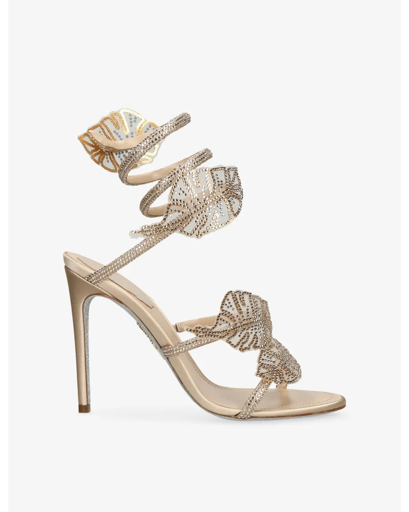 Jewel Leaf 105 Satin Heeled Sandals