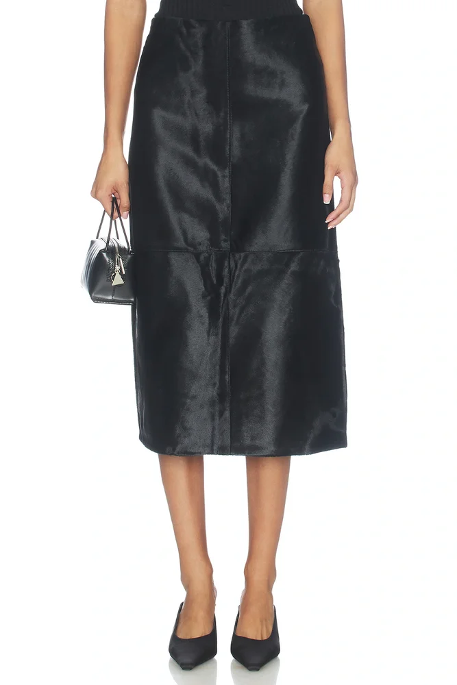 Pony Hair Midi Skirt