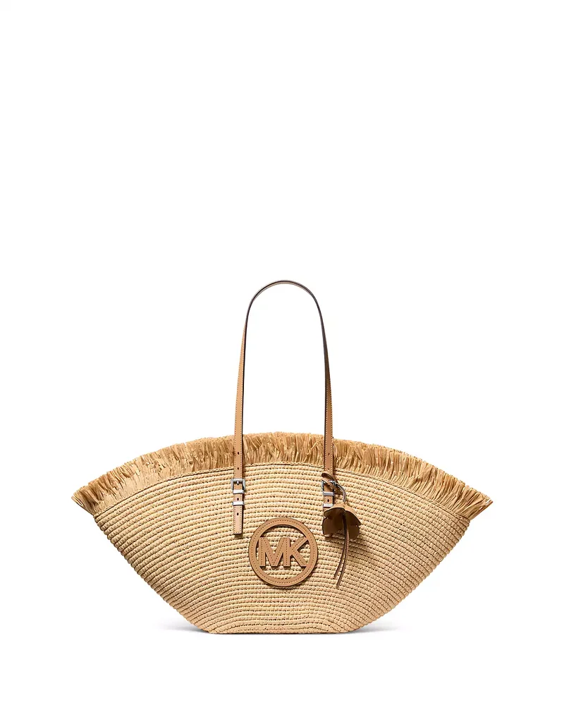 Isa Large Crochet Straw Fan Tote Bag