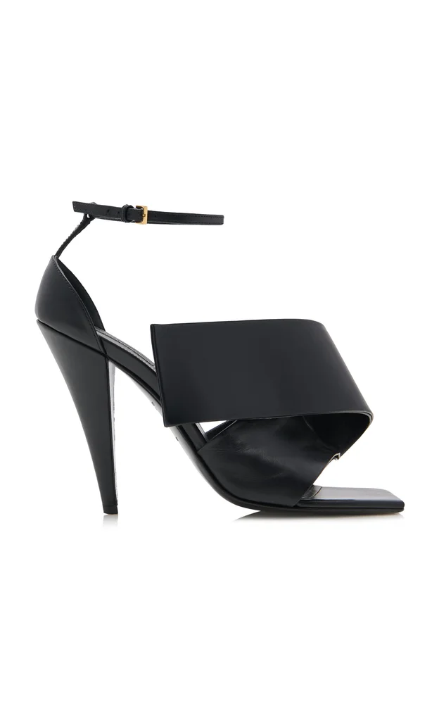 Twisted Ribbon Leather Sandals