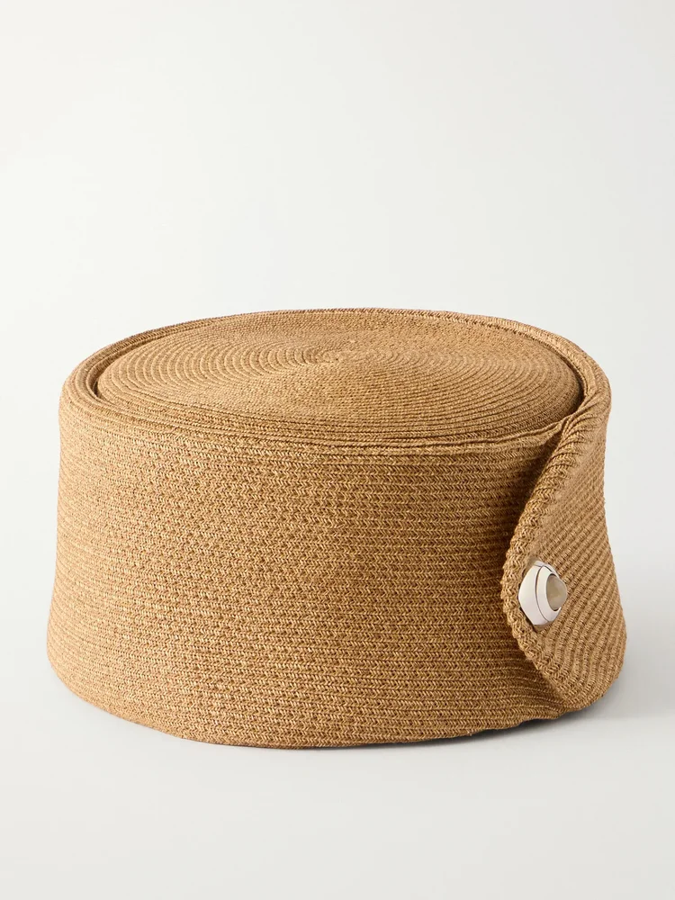 Tenley embellished braided straw turban